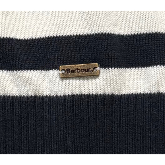 Barbour Pima Cotton Stripe Sweater Navy/Cream US Size 8/UK Size 12 - Picture 8 of 10